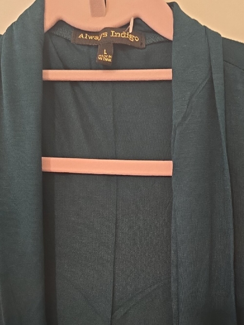 Always Indigo Hunter Green/ Teal Open Cardigan - Picture 2 of 3